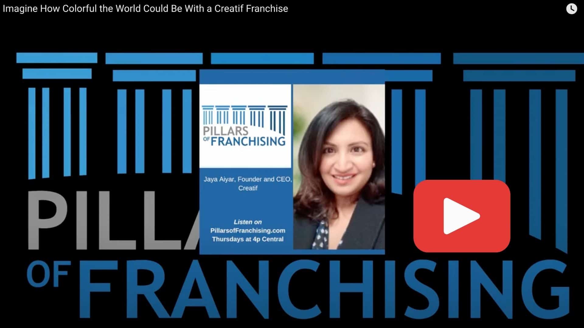 Creatif CEO Jaya Aiyar featured on Pillars of Franchising